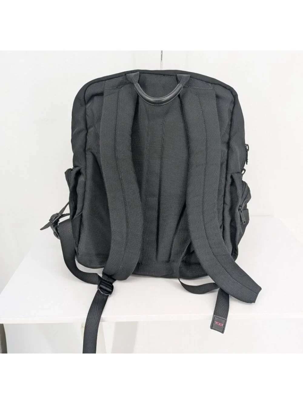 TUMI Ballistic Nylon Laptop Backpack Pockets Executive Travel MBL Logo Work Bag